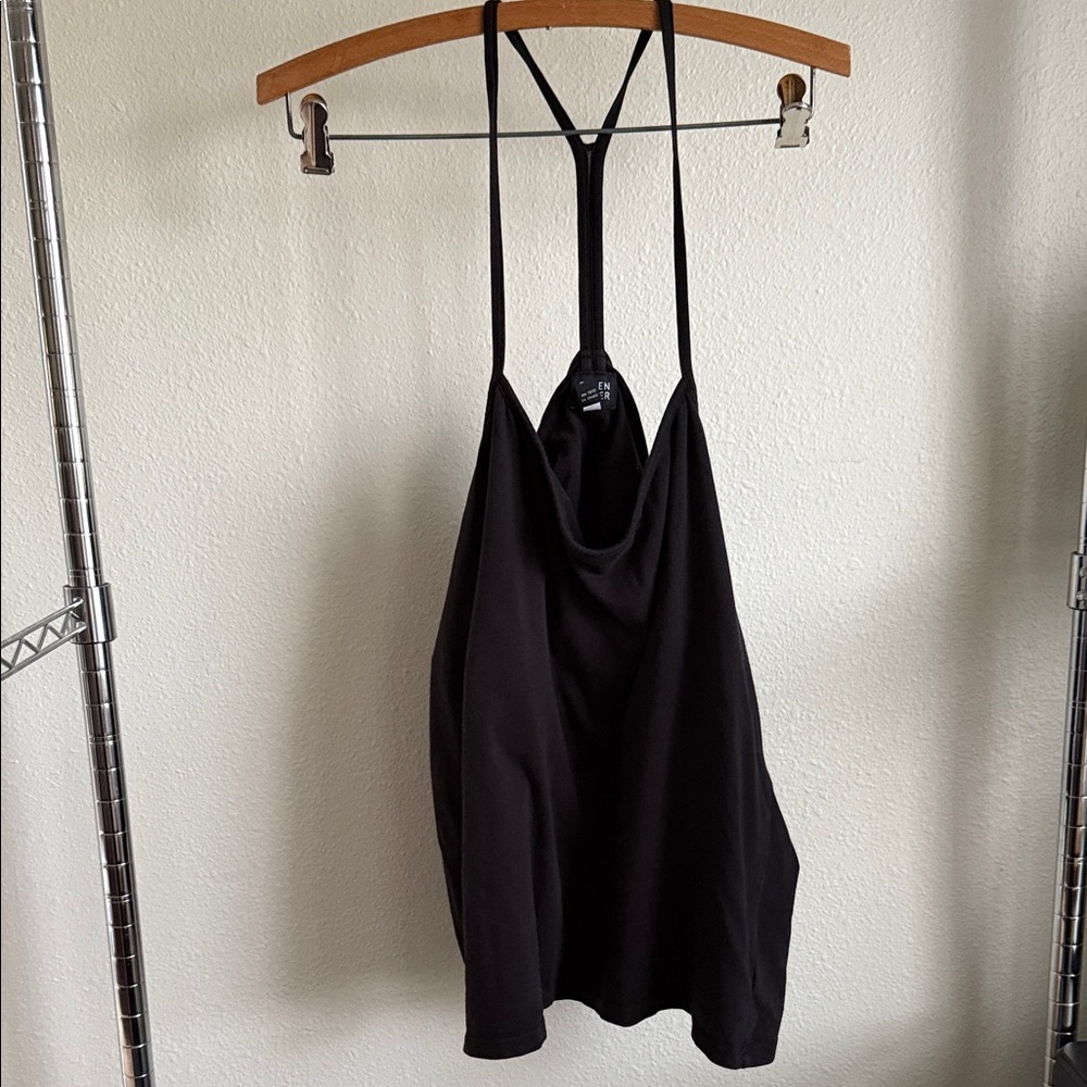 Eileen Fisher  Black Razorback Tank Top.
